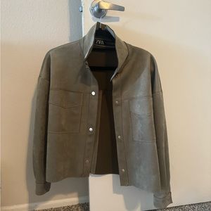 Zara Cropped Suede Jacket